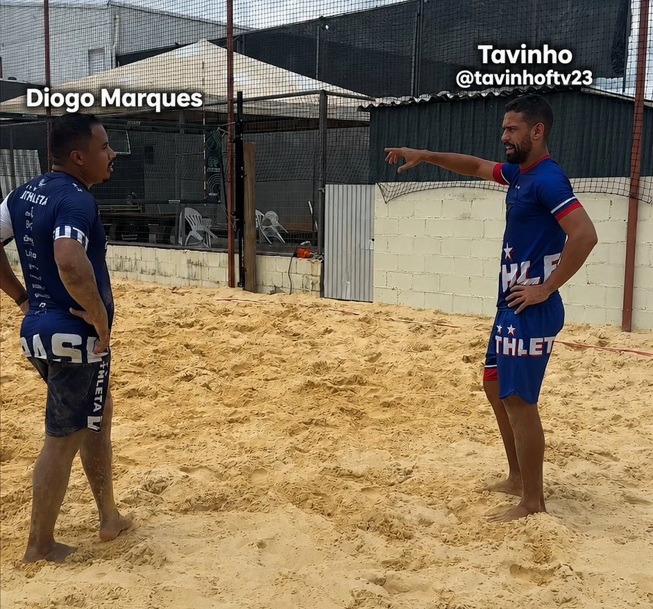 Tavinho (@tavinhoftv23) e Diogo Marques treinando na Orla Beach Center, Lucas do Rio Verde MT